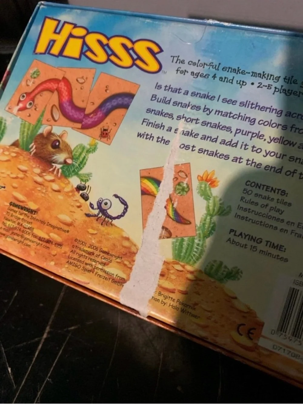 Hisss The Colorful Snake Making Tile Game Hiss Missing One Card